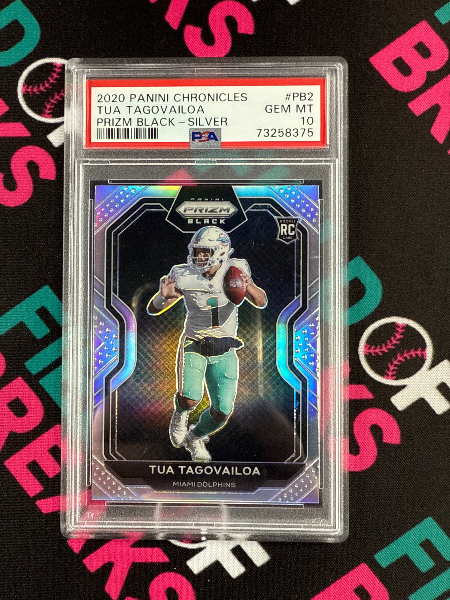 2020 Panini Chronicles Tua Tagovailoa Prizm Black - Silver PSA 10