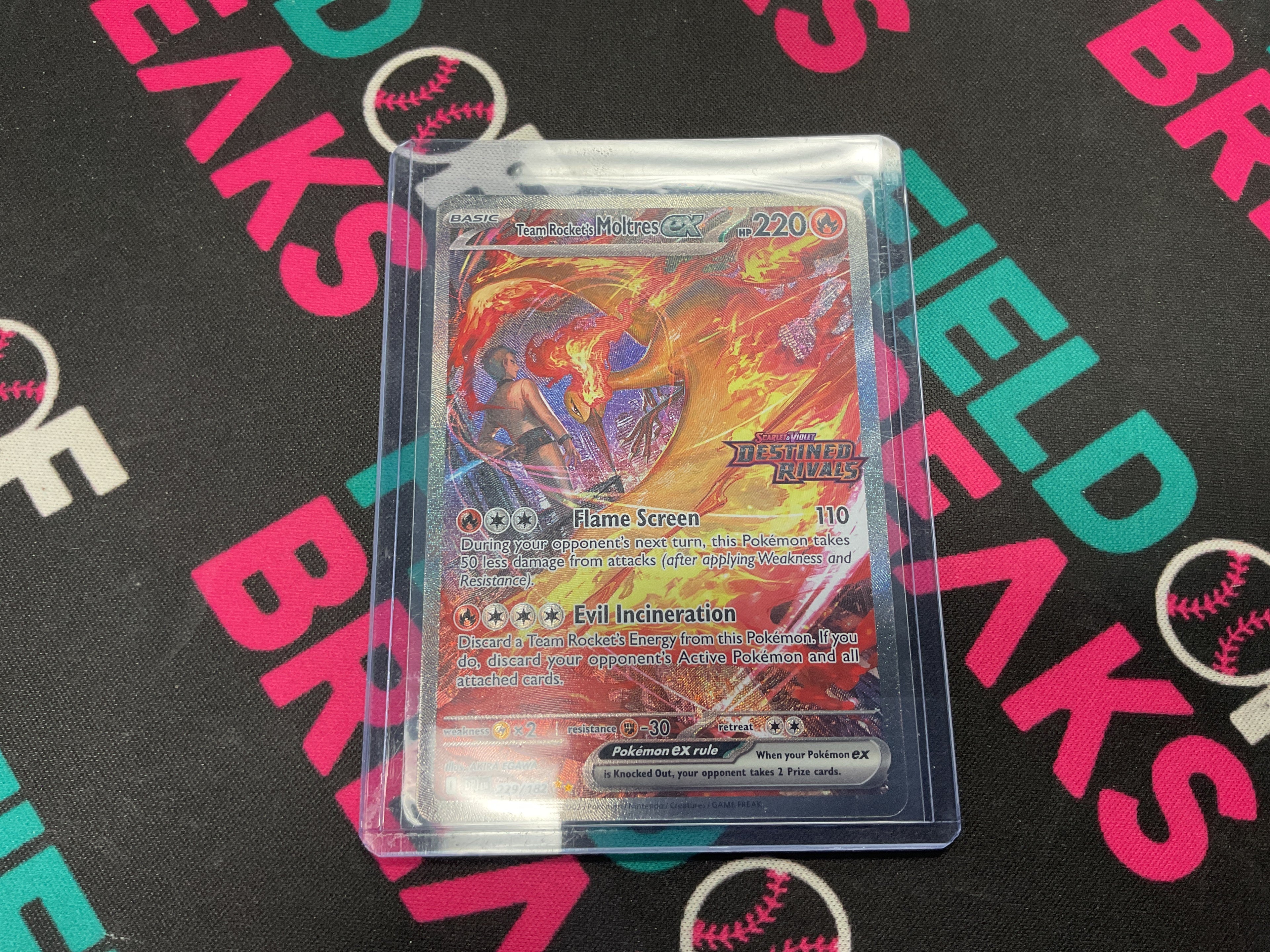 Team Rocket’s Moltres EX 229/182 (Stamped UPC Promo)