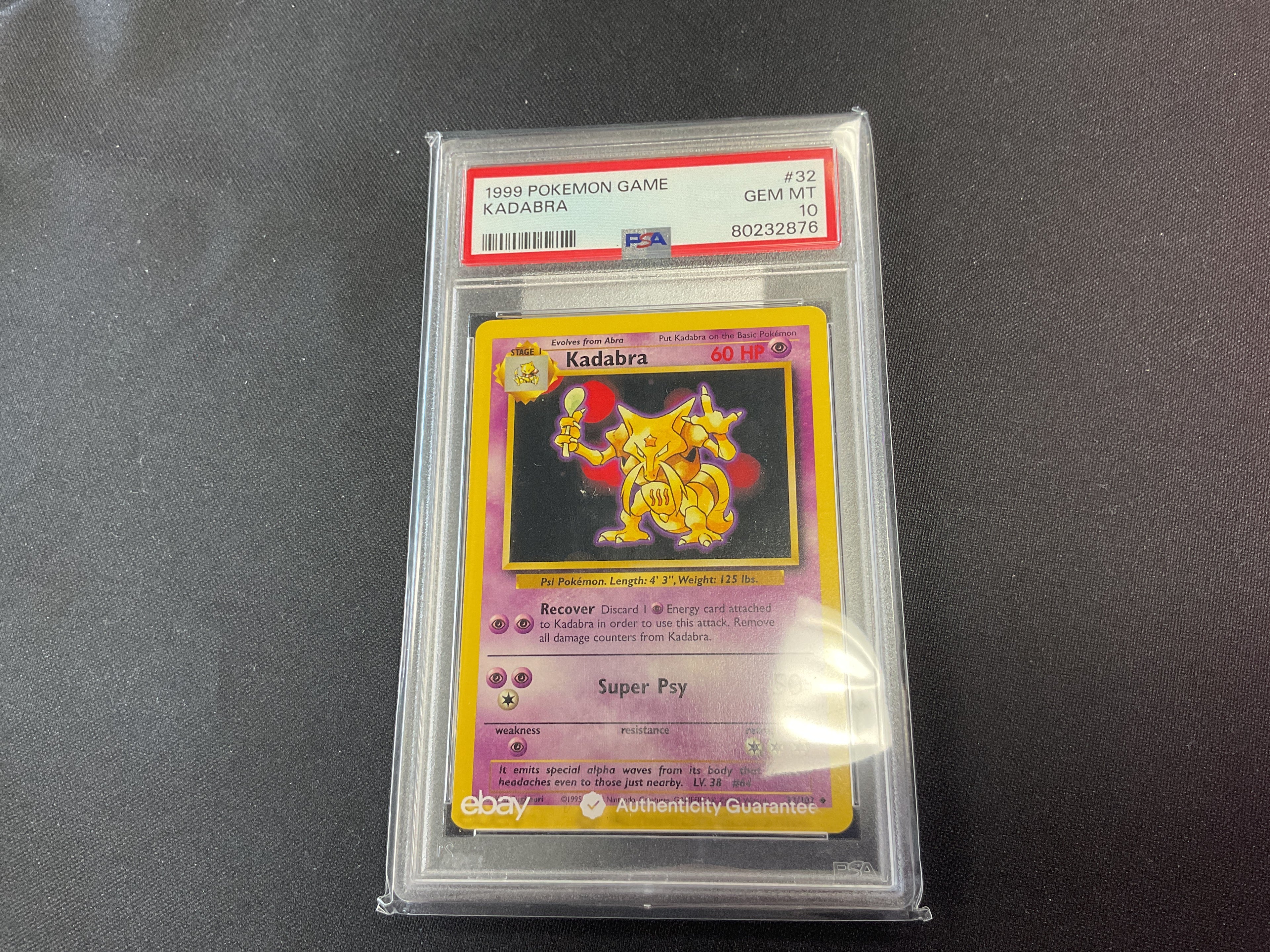 Kadabra base set psa 10