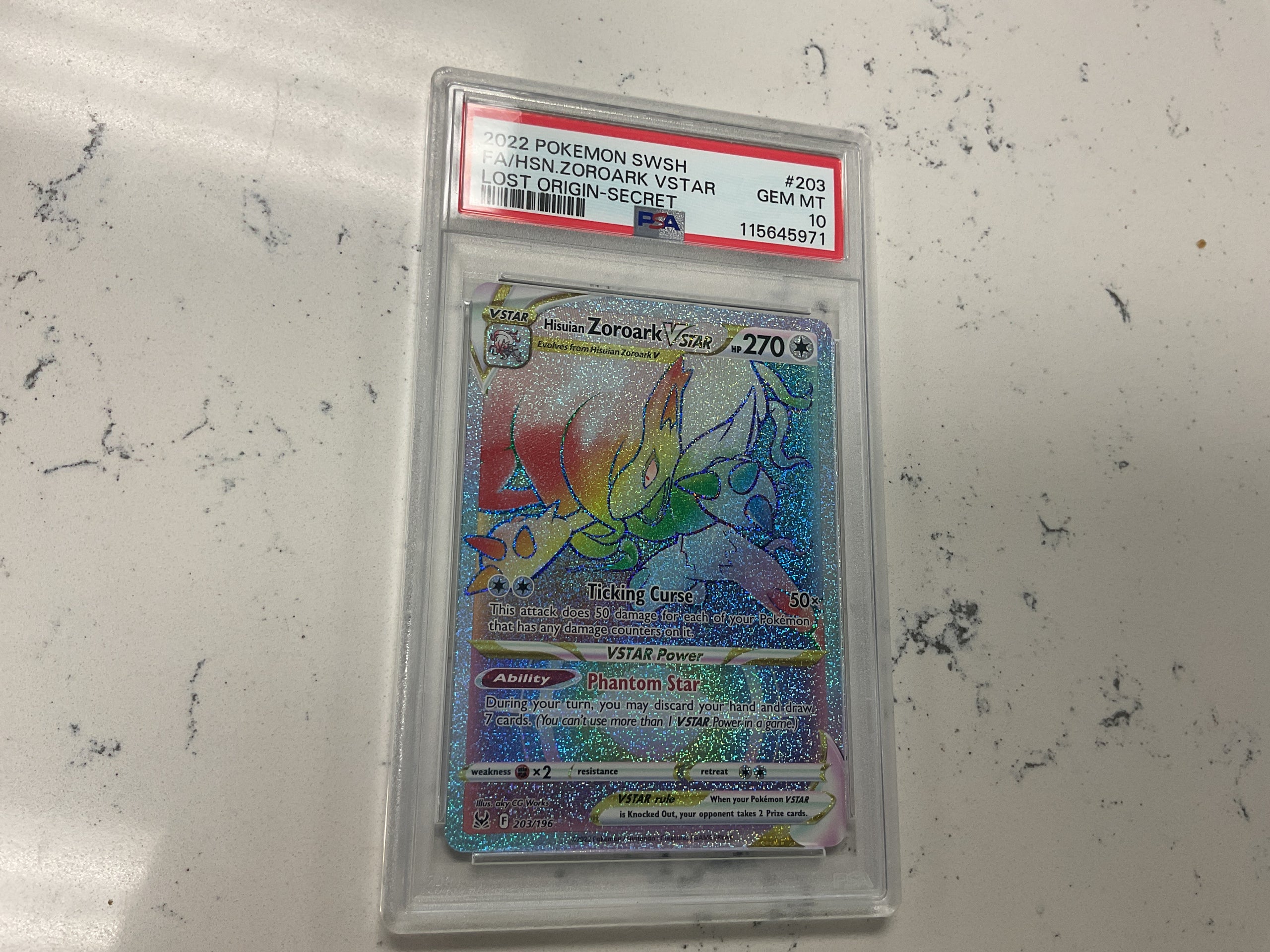 Hisuian Zoroark Vstar rainbow rare PSA 10o