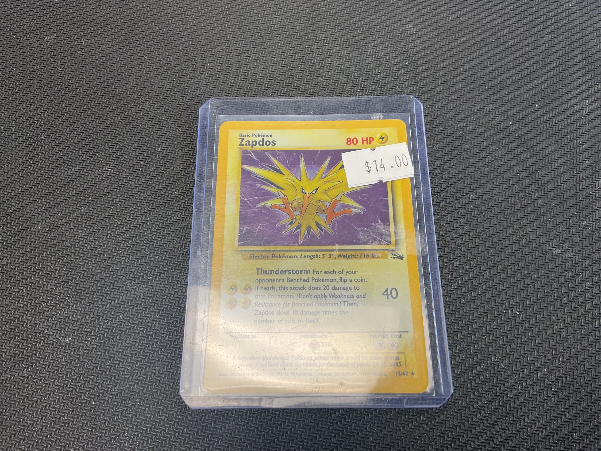 Zapdos Fossil Unlimited Holo (LP)