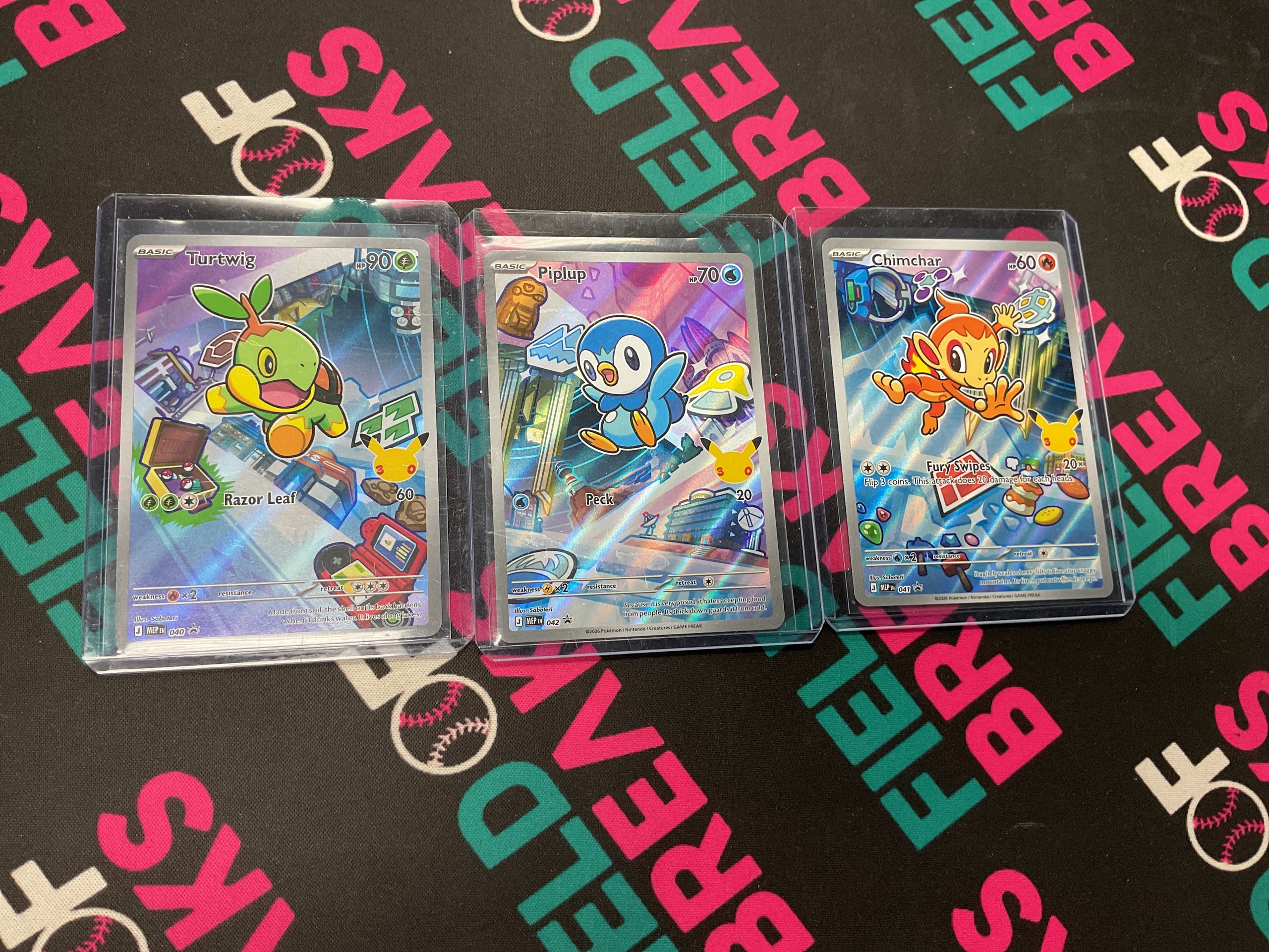 Set of 3 Turtwig Piplup and Chimchar Perfect Order