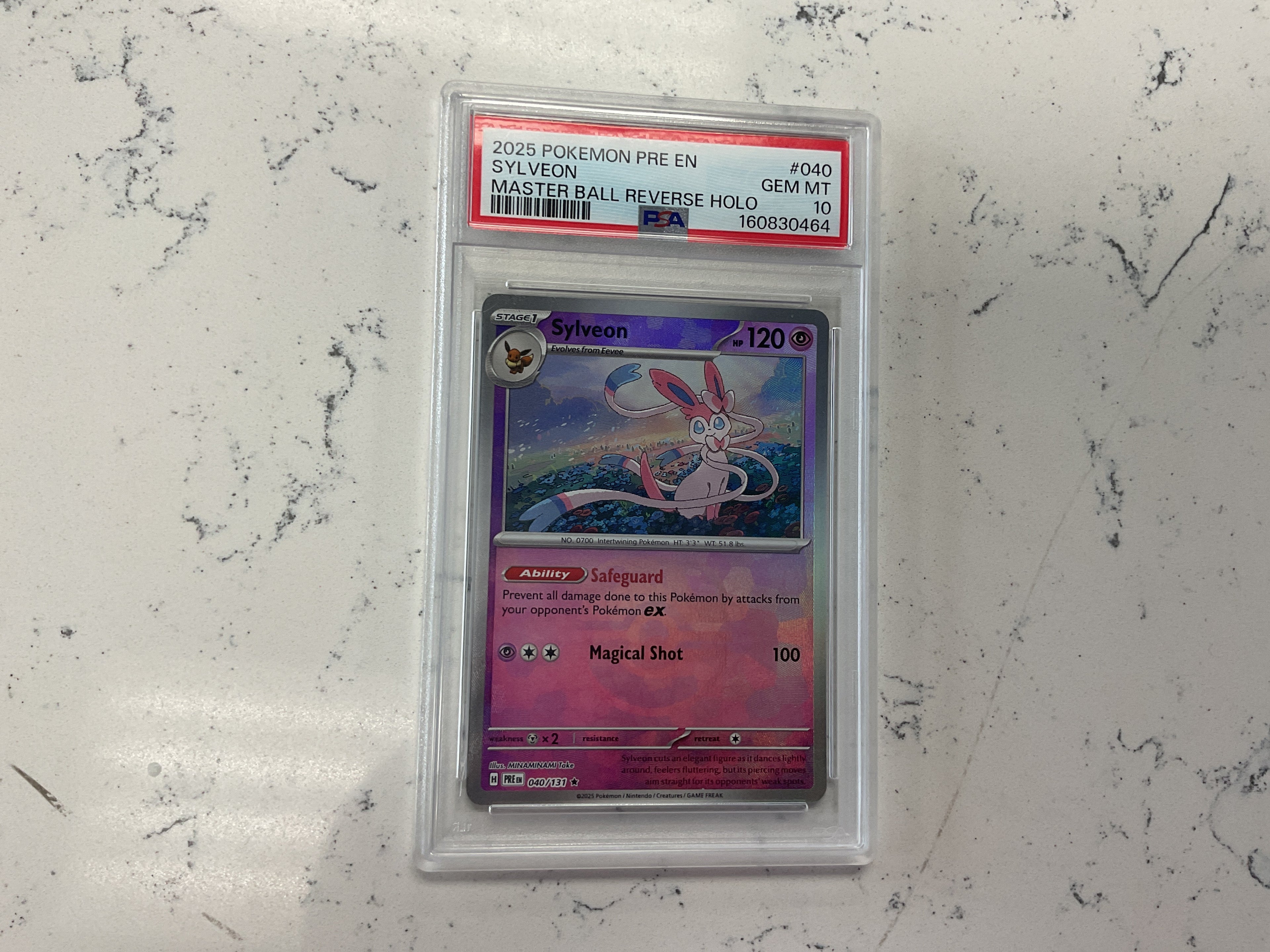 2025 Sylveon Prismatic Master Ball Reverse PSA 10