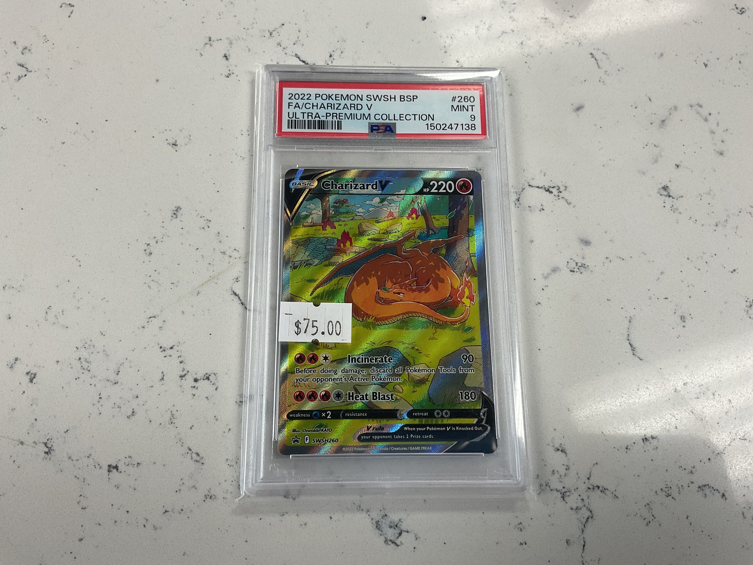 2022 Pokémon SWSH BSP FA/CHARIZARD V Mint 9