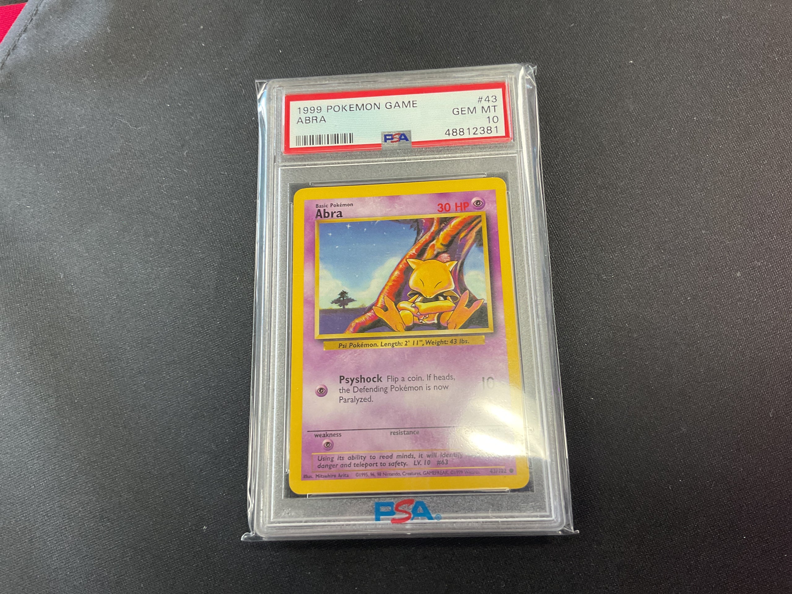Abra base set PSA 10