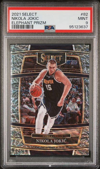 2021 Panini Select Nikola Jokic Elephant Prizm PSA 9 Mint