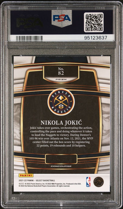 2021 Panini Select Nikola Jokic Elephant Prizm PSA 9 Mint