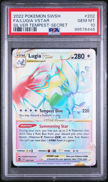 Lugia Vstar Silver Tempest Secret Rare 202/195 PSA 10